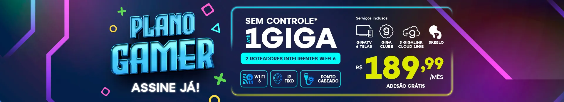 Plano Gamer Gigalink - Internet Fibra Óptica De Alta Velocidade Para Jogos Online.