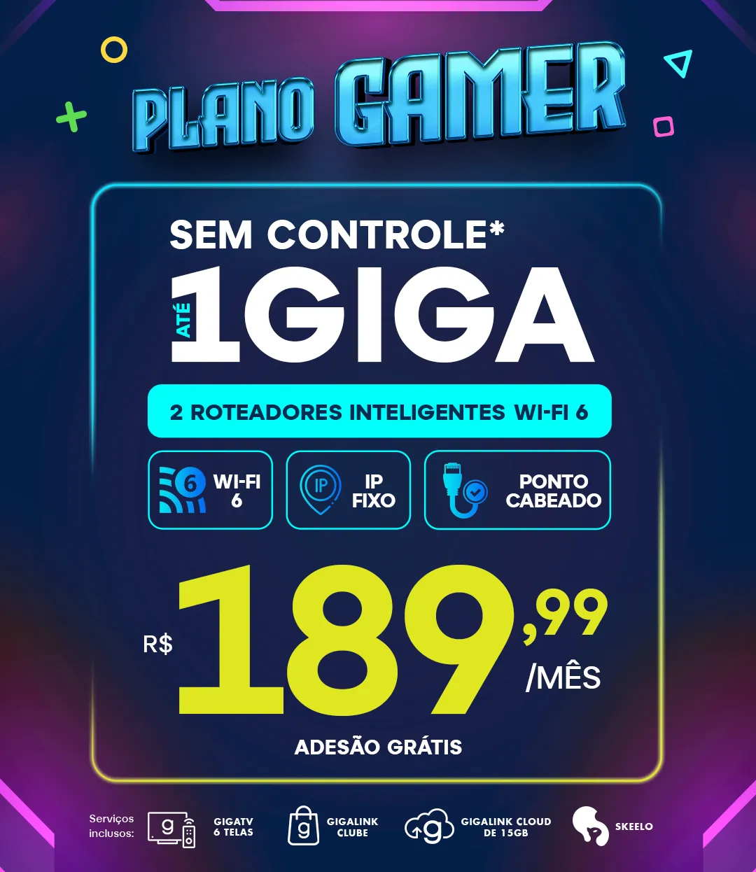 Plano Gamer Gigalink - Conexão Estável Para Vitórias Épicas.