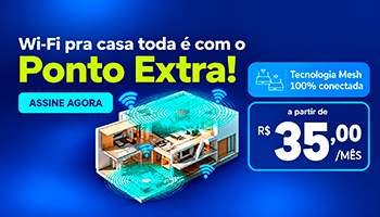 Banner Do Serviço Ponto Extra Gigalink: Leve Wi-Fi Para A Casa Toda Com Tecnologia Mesh 100% Conectada.