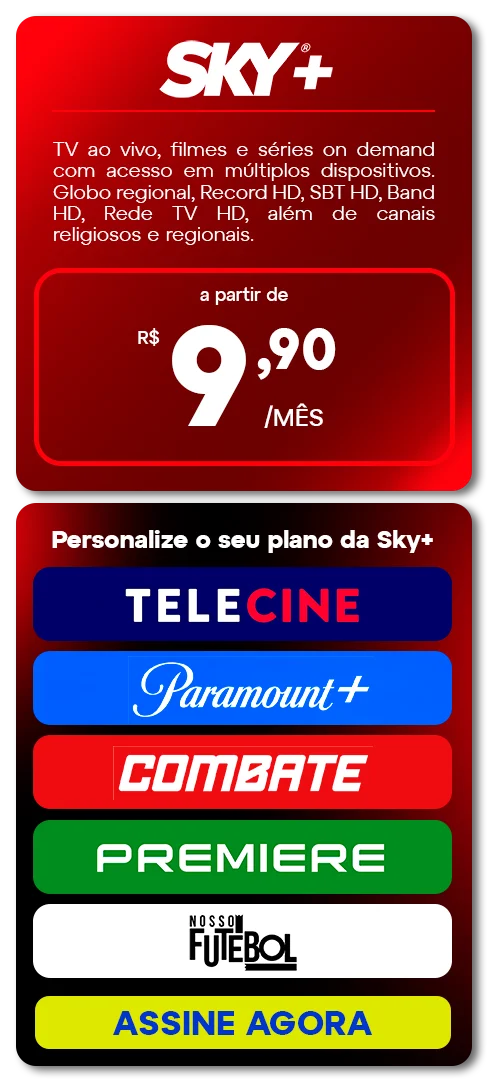 SKY+ TV ao vivo, filmes e séries